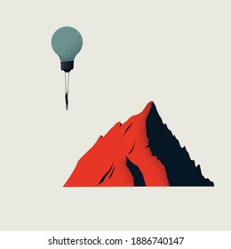 Business creativity and growth symbol, vector concept. Ambition, motivation and challenge. Eps10 illustration.
