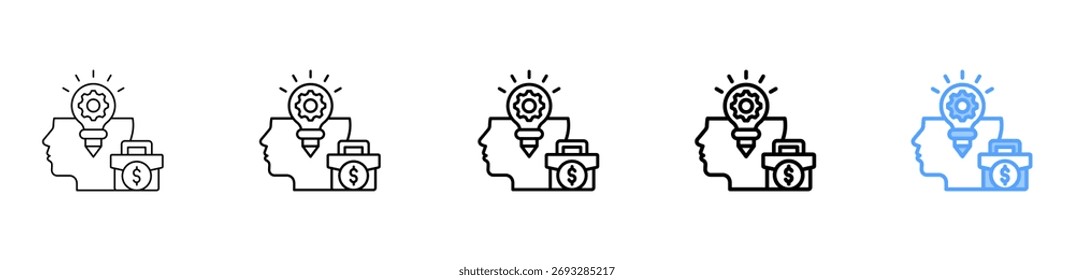Business Kreativität Symbol verschiedene Stil Gliederung Kollektion Set