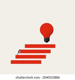 Business Creativity And Inspiration Vector Concept. Symbol Of Hard Work, Effort To Find New Ideas. Minimal Eps10 Illustration.