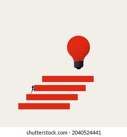 Business creativity and inspiration vector concept. Symbol of hard work, effort to find new ideas. Minimal eps10 illustration.
