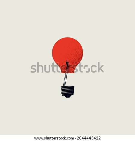 Business creativity and inspiration vector concept. Symbol of searching for idea, imagination. Minimal eps10 illustration.