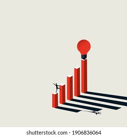 Business creativity vector concept. Man looking for inspiration. Symbol of new ideas, vision. Eps10 illustration.