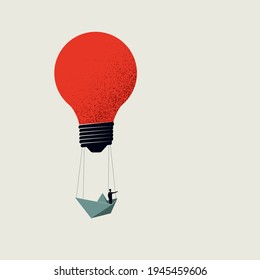 Business creativity, vector concept. Symbol of brainstorming, creative ideas, thinking. Minimal eps10 art illustration. - Shutterstock ID 1945459606