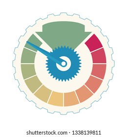 Business credit score. Customer satisfaction indicators levels. Accelerate rating icon illustration. Colorful Info-graphic stock vector Set of logo speedometers gauge dial for web design isolated sign