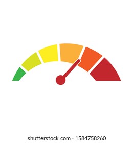 Business credit score vector speedometer. Customer satisfaction indicators with poor and good levels. Credit score poor and good rating illustration