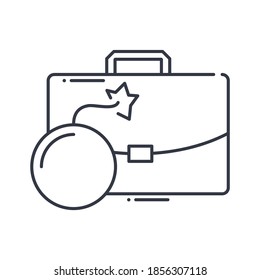 Business crisis icon, linear isolated illustration, thin line vector, web design sign, outline concept symbol with editable stroke on white background.