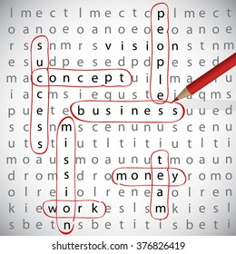 business crossword with business term