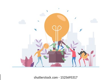 Business Crowdfunding Vector Illustration Concept Showing business startup receiving fund from investor, Suitable for landing page, ui, web, App intro card, editorial, flyer, and banner.