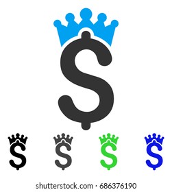 Business Crown flat vector pictogram. Colored business crown gray, black, blue, green pictogram variants. Flat icon style for application design.