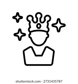Business crown icon, Line Vector graphics