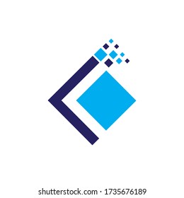 business, cube digital, square illustration logo vector