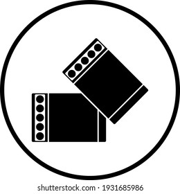 Business Cufflink Icon. Thin Circle Stencil Design. Vector Illustration.