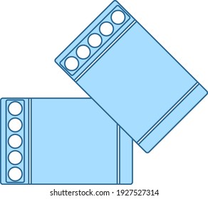 Business Cufflink Icon. Thin Editable Line With Blue Fill Design. Vector Illustration.