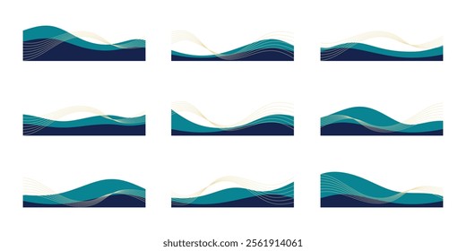 Business Curve Footer with Blend Wave 