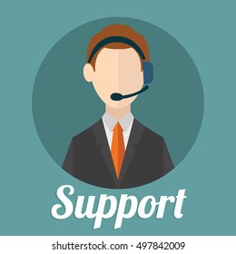 Business customer care service concept flat icons set of contact us support help desk phone call and website click for infographics design web elements vector illustration