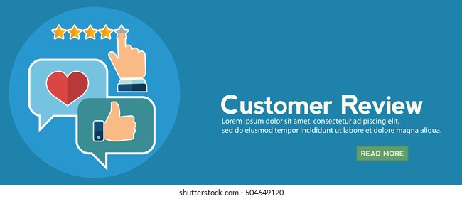 Business customer care service concept, rating on customer service and review flat.
