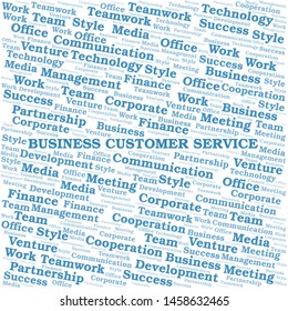 Business Customer Service word cloud. Collage made with text only.