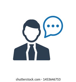 Business customer support icon. vector graphics