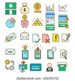 Business cute icons set