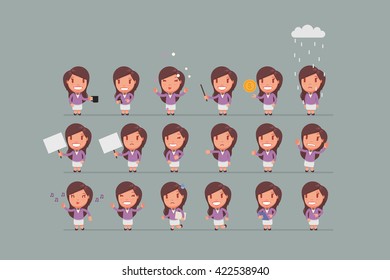 Business cute vector woman