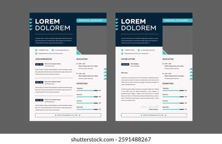 Business CV template. Minimalistic resume layout with work experience, education and skills fields vector set of minimalist elegant layout illustration