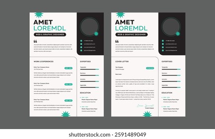 Business CV template. Minimalistic resume layout with work experience, education and skills fields vector set of minimalist elegant layout illustration
