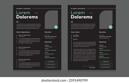 Business CV template. Minimalistic resume layout with work experience, education and skills fields vector set of minimalist elegant layout illustration