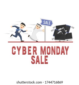 business cyber monday sale design character  on white background