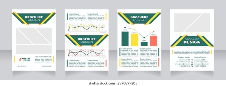 Business cycle blank brochure design. Template set with copy space for text. Premade corporate reports collection. Editable 4 paper pages. Syncopate, Poller One, Arial Regular fonts used