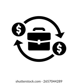 Business Cycle Icon Glyph Vector Illustration