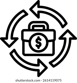 Business Cycle Icon Outline Vector Illustration