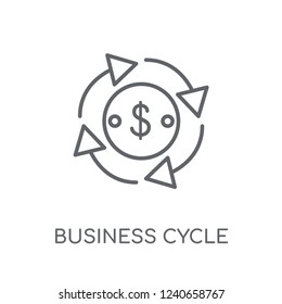 Business cycle linear icon. Modern outline Business cycle logo concept on white background from business collection. Suitable for use on web apps, mobile apps and print media.