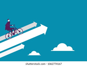 Business cycling. Vector illustration growth business concept.