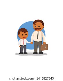 business dad and son vector illustration