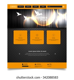 Business dark website design template. 