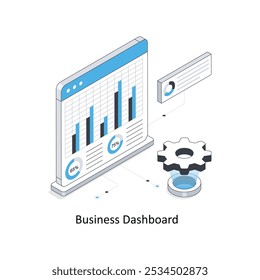 Ilustração de ações isométrica do Business Dashboard. EPS Ilustração do estoque de arquivos