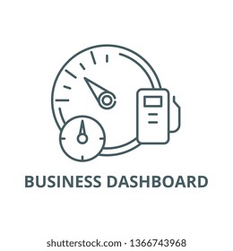 Business dashboard line icon, vector. Business dashboard outline sign, concept symbol, flat illustration