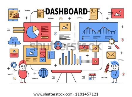 business dashboard poster banner template vector stock vector business dashboard
