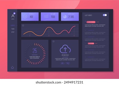 business dashboard user panel vector design in eps 10