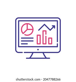 Business Dashboard vector 2 colour icon style illustration. EPS 10 file