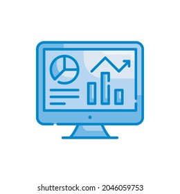 Business Dashboard vector blue colours icon style illustration. EPS 10 file