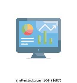 Business Dashboard vector flat icon style illustration. EPS 10 file