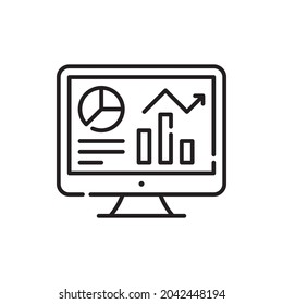 Business Dashboard vector outline icon style illustration. EPS 10 file
