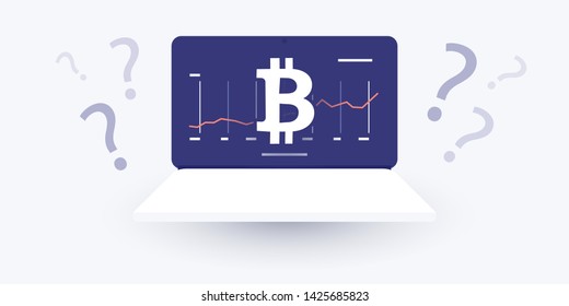 Análisis de negocio o datos, Estadísticas de auditoría o financieras, Concepto de diseño de asesoramiento de inversión con símbolo de moneda bit. Plantilla de página de inicio. Ilustración vectorial