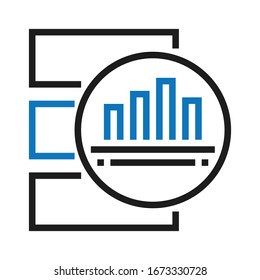 Business data analysis bar chart icon/editable vector icon/business and financial icon set/