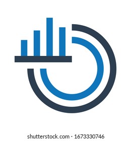 Business data analysis bar chart icon/editable vector icon/business and financial icon set/