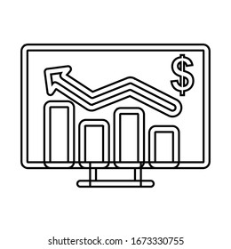 Icono de gráfico de barras de análisis de datos empresariales/icono de vector editable/conjunto de iconos empresariales y financieros/