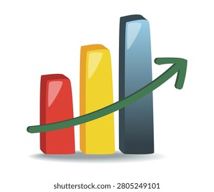 Business data analysis bar concept illustration