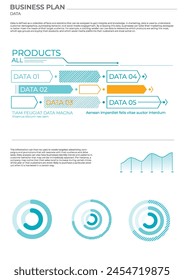 Business data analysis charts in color. Vector elements charts.