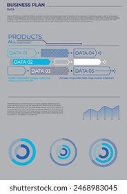 Gráficos de análisis de datos empresariales en color. Gráficos de Elementos de Vector.